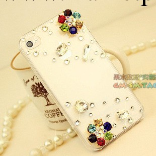 蘋果iPhone4/4S iphon5手機殼 水鉆鉆殼外殼  手機殼花瓣 彩花工廠,批發,進口,代購