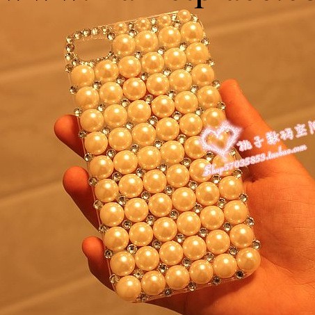 新款珍珠水鉆手機殼 蘋果4代保護套外殼iphone5s鉆殼三星鉆殼潮款工廠,批發,進口,代購