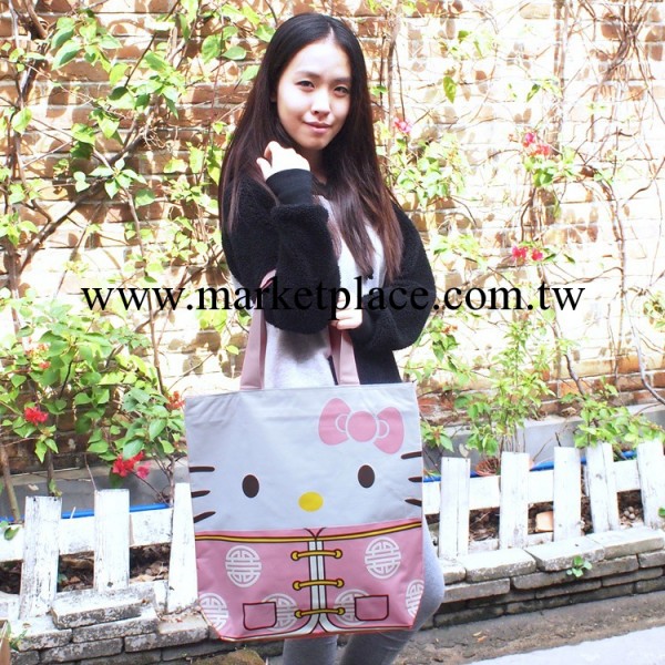 HELLO KITTY拉鏈單肩手提環保時尚購物帆佈女包 一件代發 可混批工廠,批發,進口,代購