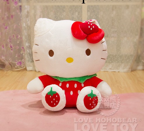 毛絨玩具 草莓KT貓 hello kitty凱蒂貓公仔 廠傢直銷 一件代發工廠,批發,進口,代購