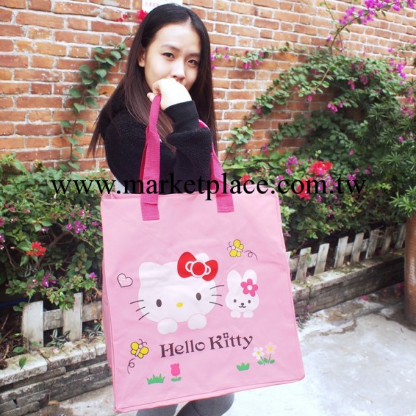 Hello Kitty卡通拉鏈單肩手提收納購物帆佈女包 一件代發 混批工廠,批發,進口,代購