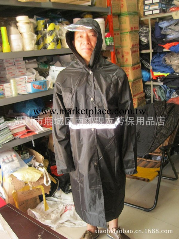尼龍綢男式長款單件雨衣 有熒光條雨衣工地雨衣防汛物資牛津長衣工廠,批發,進口,代購