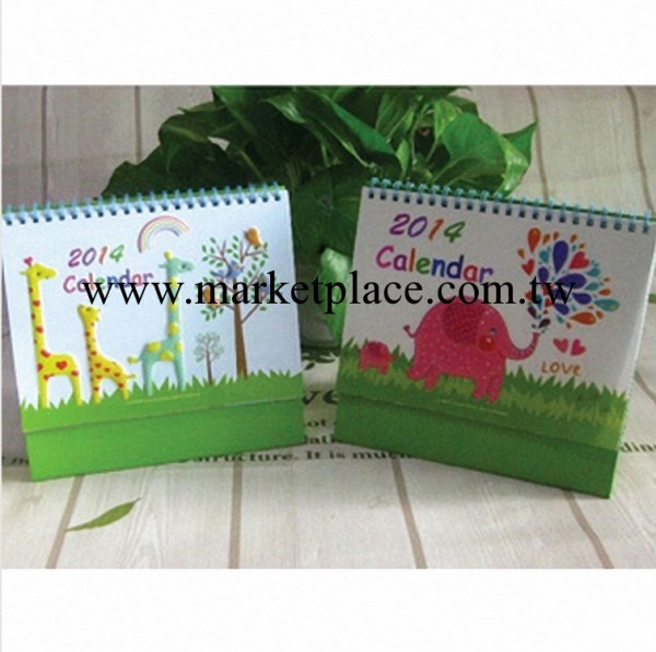 韓國臺歷批發 2014大象長頸鹿臺歷/辦公用品/桌上用品/日歷4985工廠,批發,進口,代購