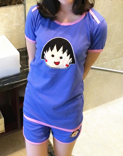 2014夏 女式 可愛睡衣 純棉櫻桃小丸子睡衣2件套 套裝睡衣傢居服工廠,批發,進口,代購