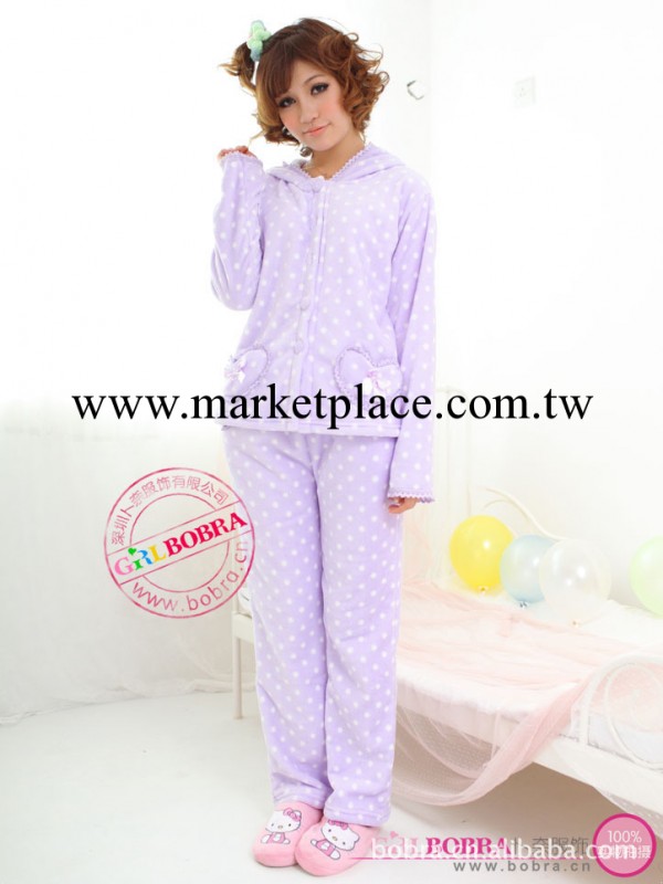 卜奈春冬新款女式睡衣批發 珊瑚絨保暖睡衣 套裝休閒傢居服批發工廠,批發,進口,代購