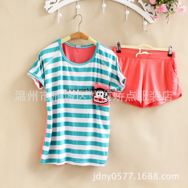 2014新款pink女式短袖短褲傢居服 蝙蝠袖可愛休閒傢居套裝工廠,批發,進口,代購