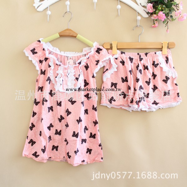 2014新品夏款 依傳說純棉睡衣批發 卡通女式花邊短袖傢居服套裝工廠,批發,進口,代購