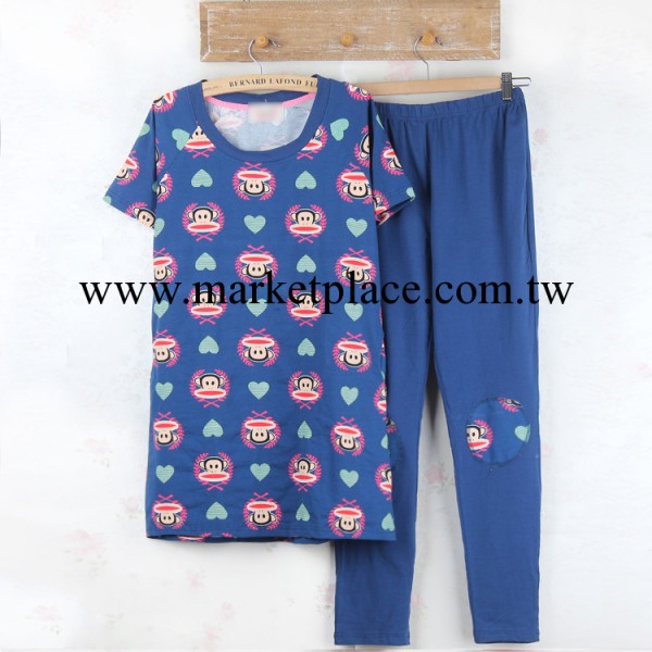 2014春夏季新款韓范女睡衣麥穗卡通純棉短袖長褲傢居服批發工廠,批發,進口,代購
