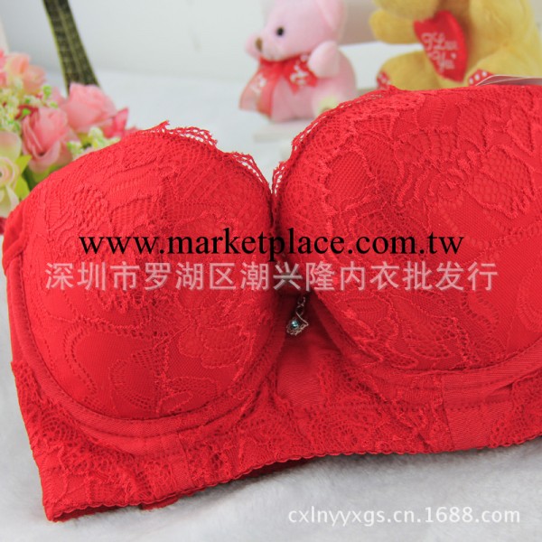 5965胸罩批發新款紅色四排扣內衣 蕾絲上厚下薄內衣 雙耳內衣工廠,批發,進口,代購