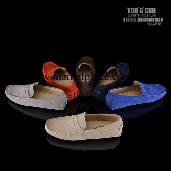 TODS.CBD 經典情侶款韓版簡約休閒套腳款頭層真皮男士豆豆鞋單鞋工廠,批發,進口,代購