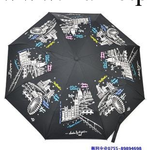英倫三折創意折疊防曬超大傘。廣告禮品遮陽晴雨傘可批發代發。工廠,批發,進口,代購