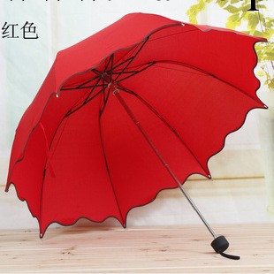 韓國公主折疊拱形荷葉邊創意鏡面色可愛防紫外線晴雨傘防曬太陽傘工廠,批發,進口,代購