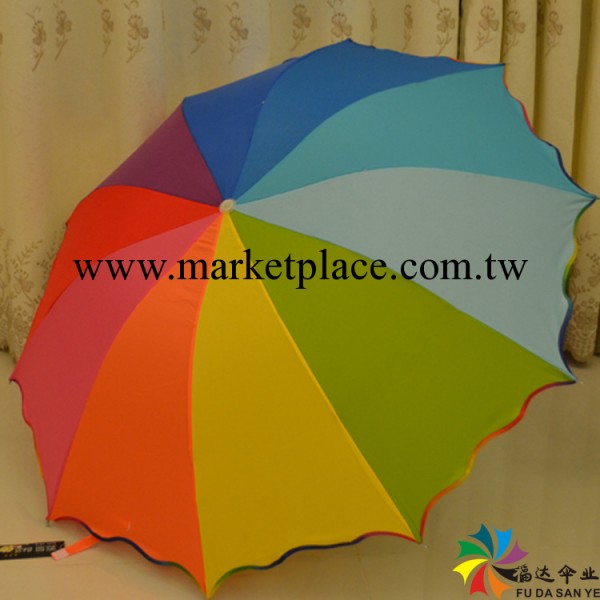 創意折疊韓國公主傘可愛荷葉邊拱形彩虹傘三折拒水阿波羅雨傘工廠,批發,進口,代購