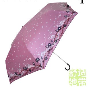 高密色膠佈創意三折雨傘 超細彎柄鉛筆防紫外線傘晴雨傘 一件代發批發・進口・工廠・代買・代購
