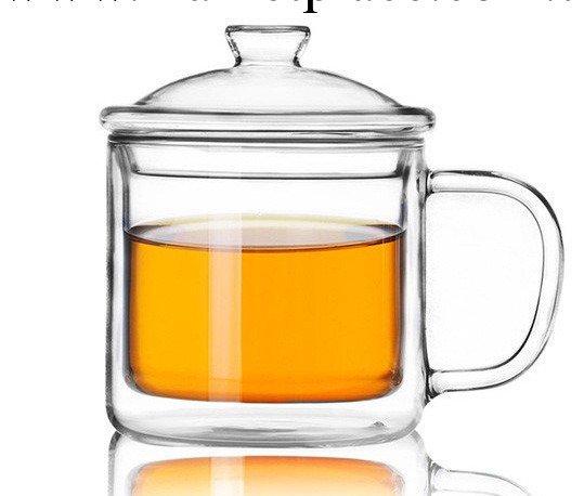 供應 雙層大玻璃茶缸 經典懷舊耐熱 玻璃茶水杯子 環保花茶杯批發・進口・工廠・代買・代購