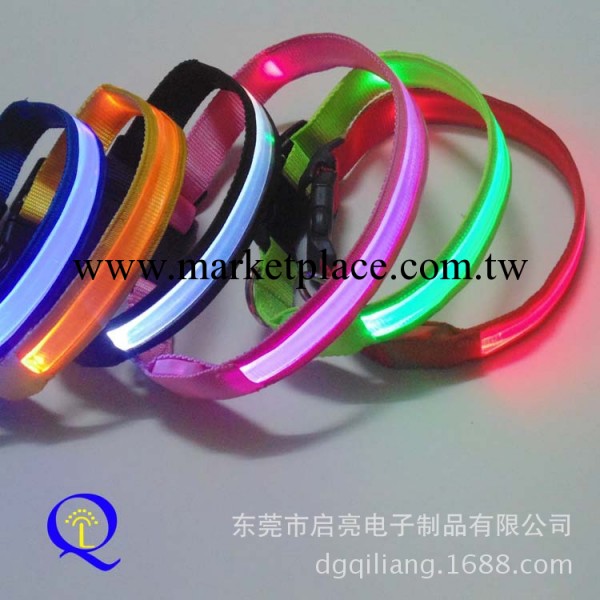 QL寵物用品 爆款熱銷寵物LED發光項圈 純色尼龍寵物項圈脖圈批發工廠,批發,進口,代購