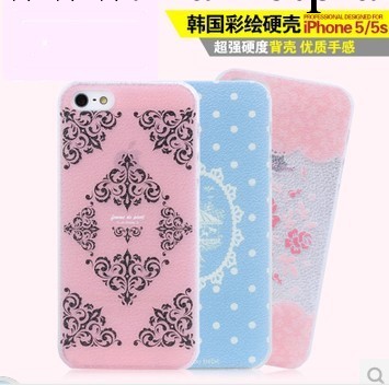 iPhone5s/5手機殼 蘋果4/4s皮紋保護套萌外殼韓國小清新鏤空透明工廠,批發,進口,代購