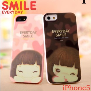 韓國可愛妞子甜美 iphone5手機殼TPU軟套手機套保護套 蘋果5外殼批發・進口・工廠・代買・代購