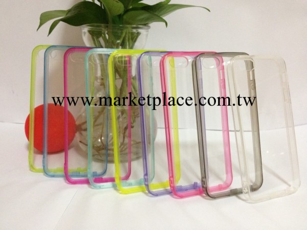 新款蘋果iPhone5/5S保護套 彩色水晶邊框外殼 透明變色底手機殼工廠,批發,進口,代購