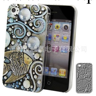 海洋之星 浮雕 iphone4s手機殼 新款透明邊 珊瑚 蘋果4手機外殼工廠,批發,進口,代購