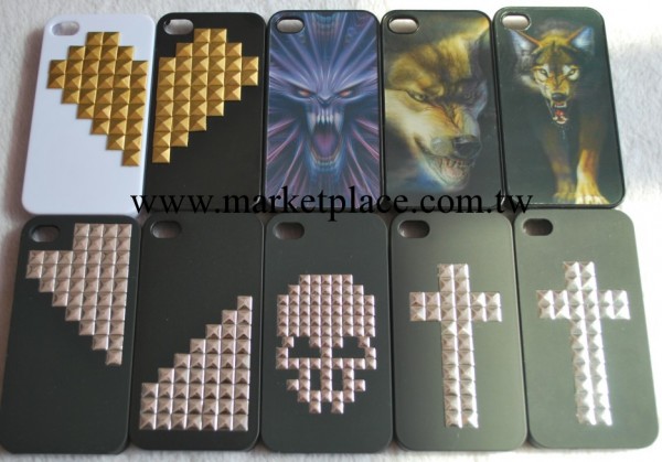 蘋果配件 3D鉚釘磨砂漆iphone4/4s手機殼保護套批發 特價清倉工廠,批發,進口,代購