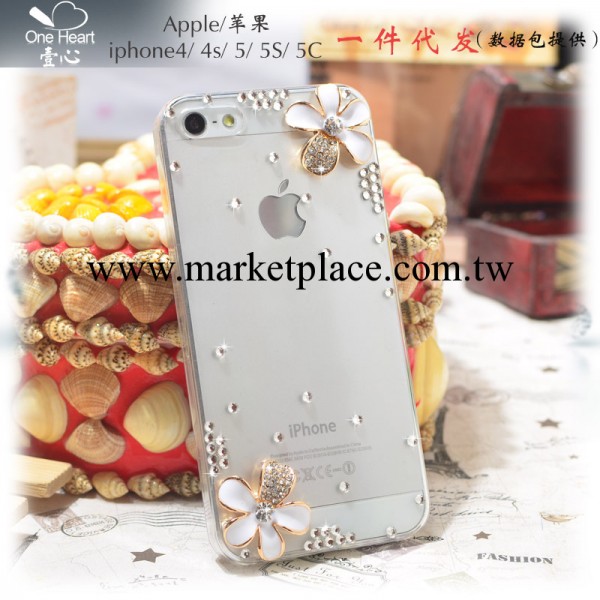 水鉆手機殼 iphone5手機殼批發 蘋果4代保護套櫻花手機保護套潮女工廠,批發,進口,代購