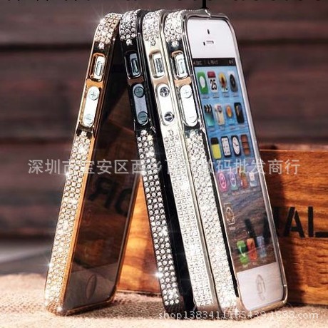 iphone5金屬水鉆邊框 蘋果4s鑲鉆手機殼 蘋果5 貼鉆邊框 新款工廠,批發,進口,代購