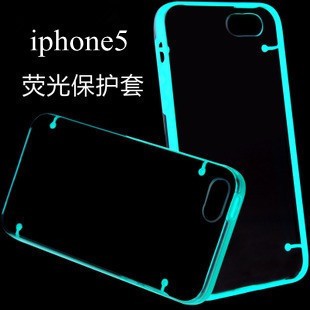 iphone5手機殼保護套 蘋果5s夜光外殼 4/4S熒光超薄透明保護殼工廠,批發,進口,代購