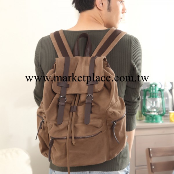 一件代發廠傢直銷2013新款韓版男式背包休閒包帆佈包雙肩包批發・進口・工廠・代買・代購