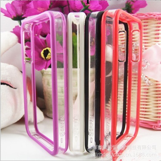 蘋果iPhone4 4S手機殼 Griffin格裡芬透明邊框 信號圈外殼 保護套工廠,批發,進口,代購