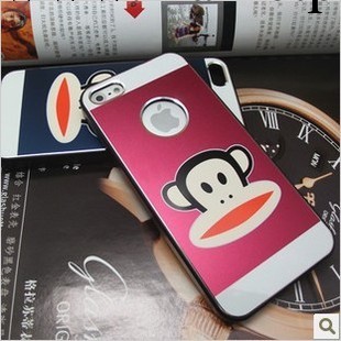 iphone4手機殼大嘴猴金屬拉絲浮雕iphone5手機套外殼蘋果4手機殼工廠,批發,進口,代購