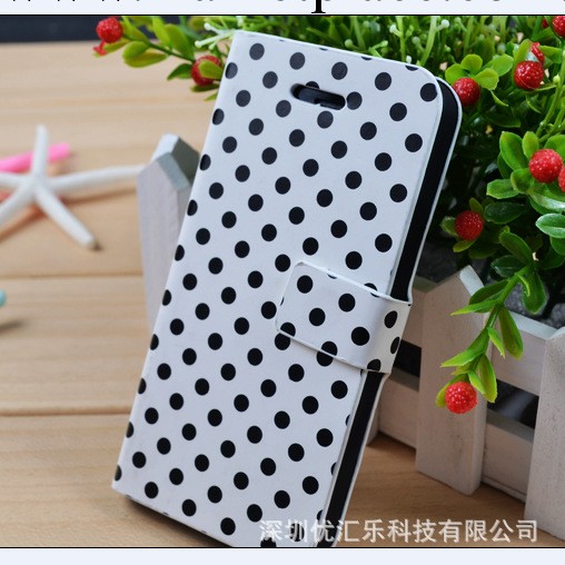 熱銷蘋果5代波點側翻支架手機殼 iphone5S手機套支架保護套工廠,批發,進口,代購