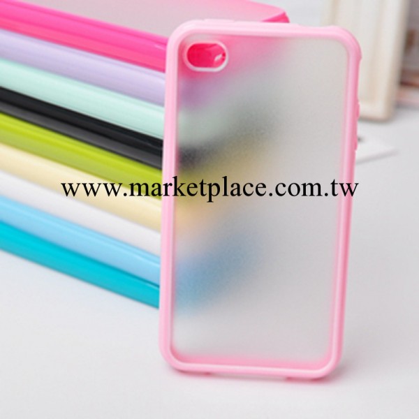 糖果色iPhone4/4S手機殼 透明磨砂外殼TPUPC保護殼 蘋果手機套工廠,批發,進口,代購