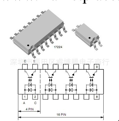 TCMT4600進口原裝VISHAY光耦 16PIN工廠,批發,進口,代購