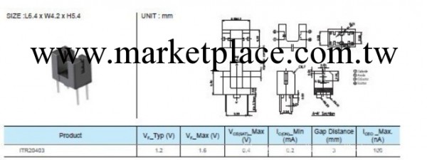 臺灣億光原裝正品紅外線光電開關（光耦合器）ITR20403批發・進口・工廠・代買・代購