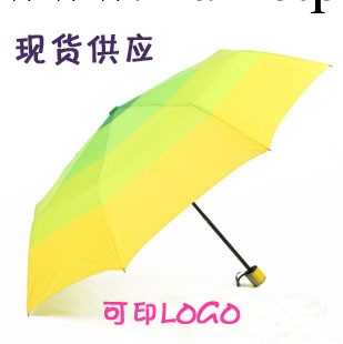批發零售三折彩條漸變色遮陽防紫外線男女情侶創意時尚三折晴雨傘工廠,批發,進口,代購