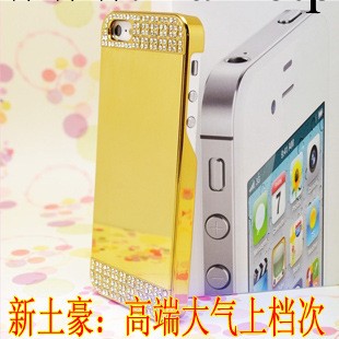 鋼化玻璃鏡面水鉆殼 鑲鉆蘋果iphone5手機殼女iphone5S手機殼新款批發・進口・工廠・代買・代購