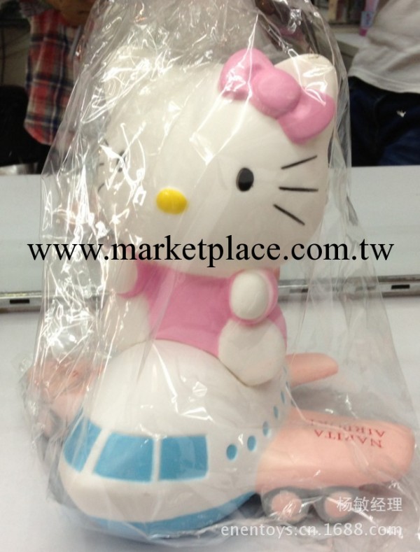 25CM KT坐飛機 Hello kitty 凱蒂貓手辦儲錢罐 擺件卡通模型 公仔工廠,批發,進口,代購