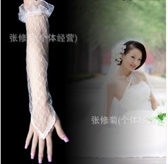 長紗蕾絲手套新娘婚紗手套  演出禮機用品 廠傢批發無指批發・進口・工廠・代買・代購