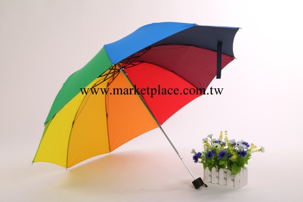 三折七彩 彩虹韓國公主傘 長柄創意超大雨傘遮陽防曬晴雨傘太陽傘工廠,批發,進口,代購