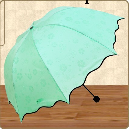 綠葉現貨批發 阿波羅遇水開花雨傘 創意魔術拱形公主傘 荷葉邊傘工廠,批發,進口,代購