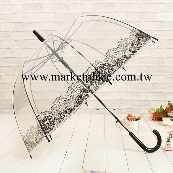 新品 時尚韓版 創意蕾絲邊透明傘 長柄傘雨傘 蘑菇傘工廠,批發,進口,代購