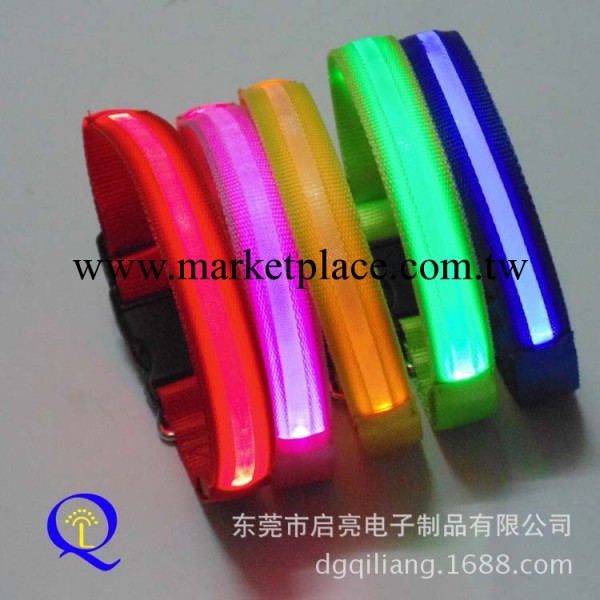 寵物用品 魚絲網LED發光項圈狗脖圈 小中大型犬閃光狗帶 廠傢直銷工廠,批發,進口,代購