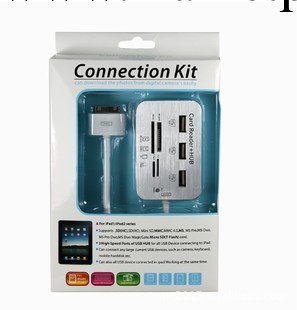 蘋果Apple connection kit IPAD1/2 多功能讀卡器+USB HUB工廠,批發,進口,代購