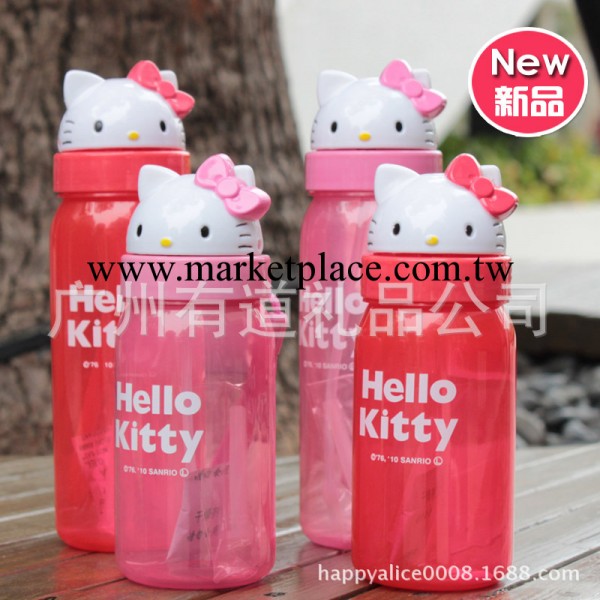 批發Hello Kitty卡通夏天水杯 兒童吸管水壺便攜式帶提繩塑料水杯工廠,批發,進口,代購