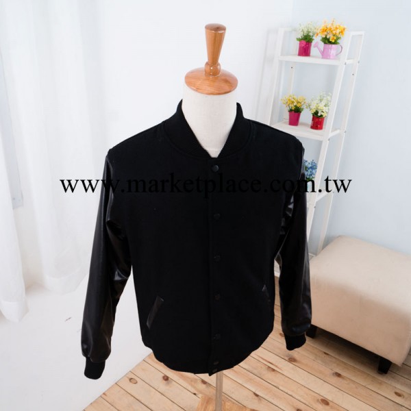 餘文樂NHIZ棒球服 男裝毛呢外套 男士皮袖拼接加厚棒球服夾克外套工廠,批發,進口,代購