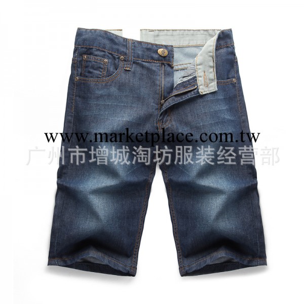 JEANS 2013男裝夏季 韓版水洗時尚休閒牛仔中褲 翻邊直筒牛仔短褲工廠,批發,進口,代購