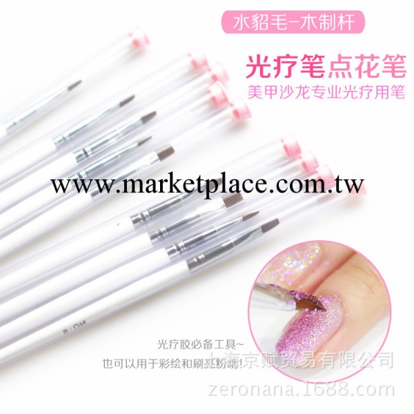 美甲工具 進口高級光療筆 美甲筆 EZ平口光療筆彩繪筆貂毛筆平頭工廠,批發,進口,代購