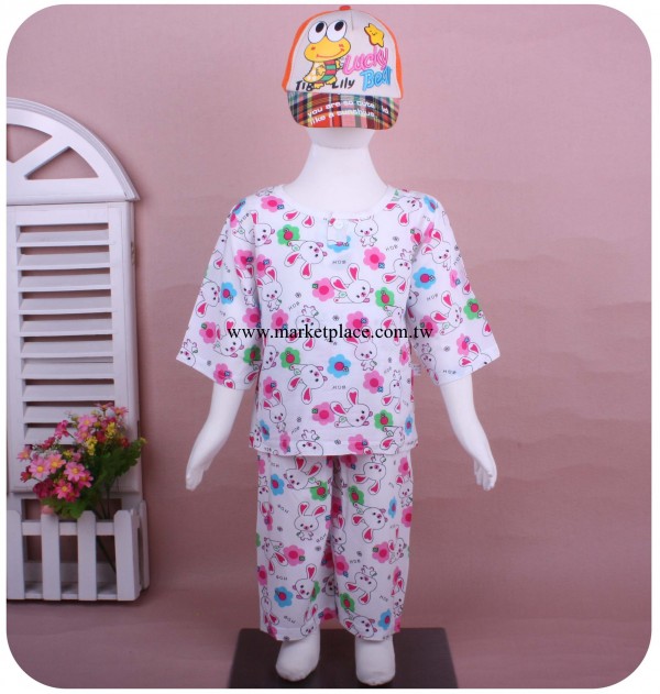 童裝批發夏裝空調服寶寶綿綢套裝夏季兒童棉綢睡衣傢居服廠傢直銷工廠,批發,進口,代購