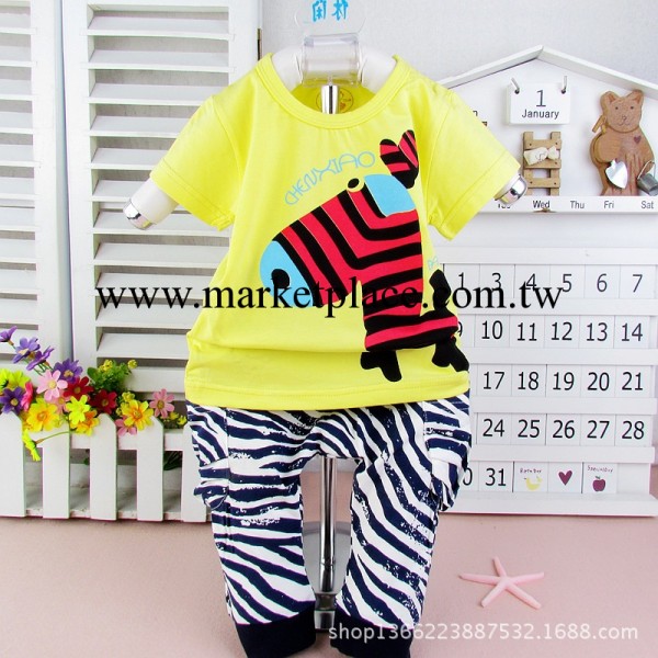 2014新款 晨曉品牌童裝 小斑馬奧代爾童套裝 寶寶短袖 嬰幼兒套裝工廠,批發,進口,代購